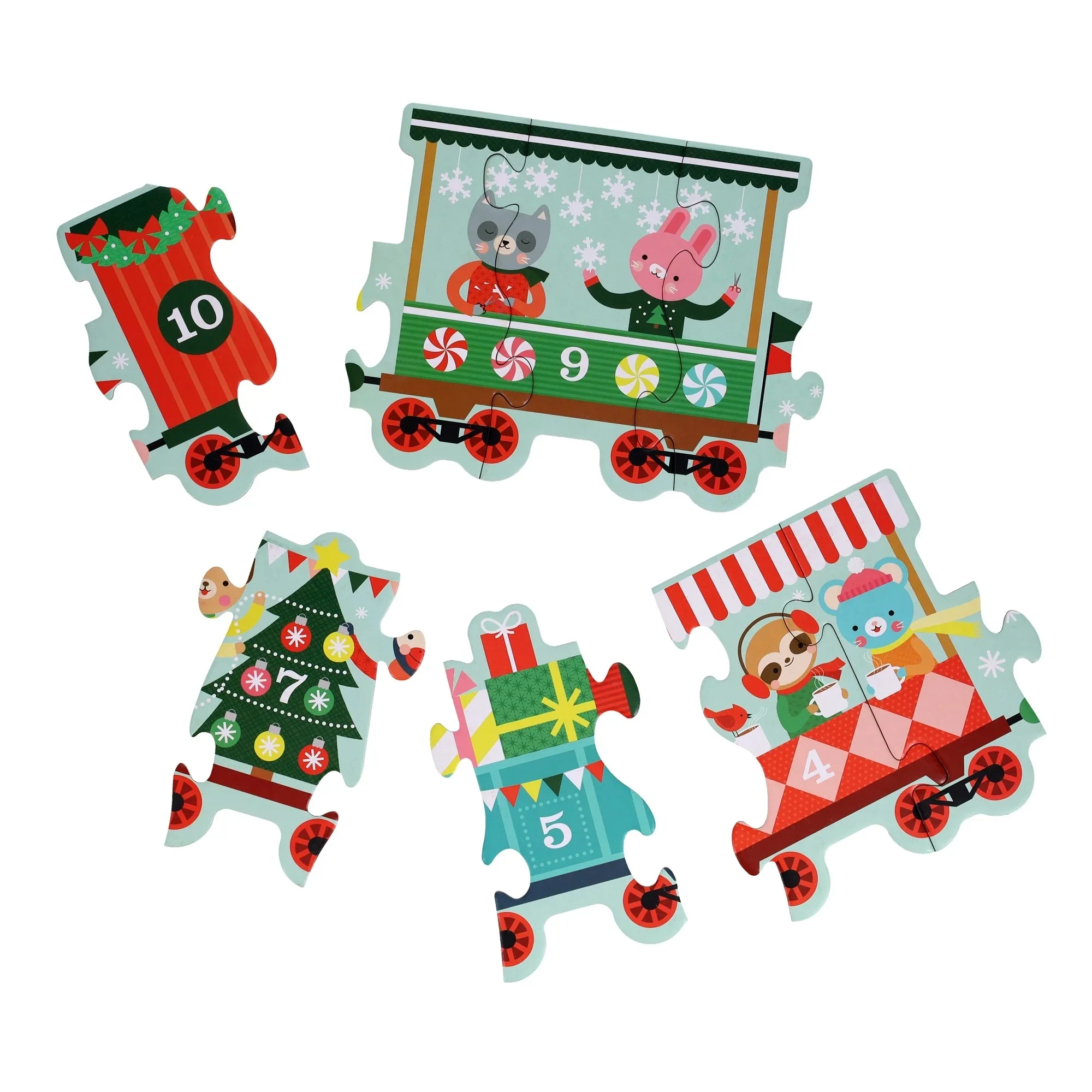 Christmas Train Shaped Floor Puzzle - Image 2