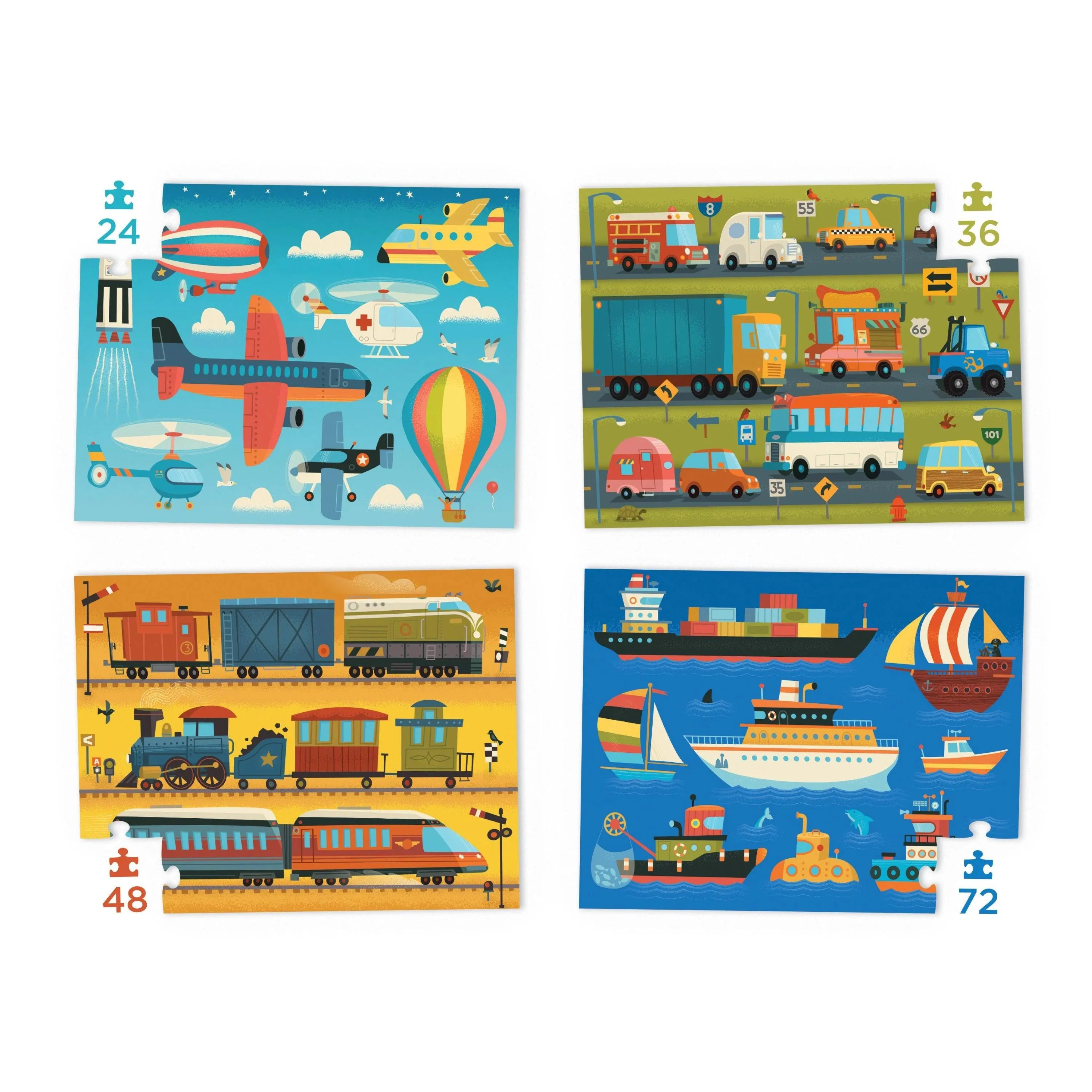 Four Puzzles to Grown On Set - Vehicles - Image 2