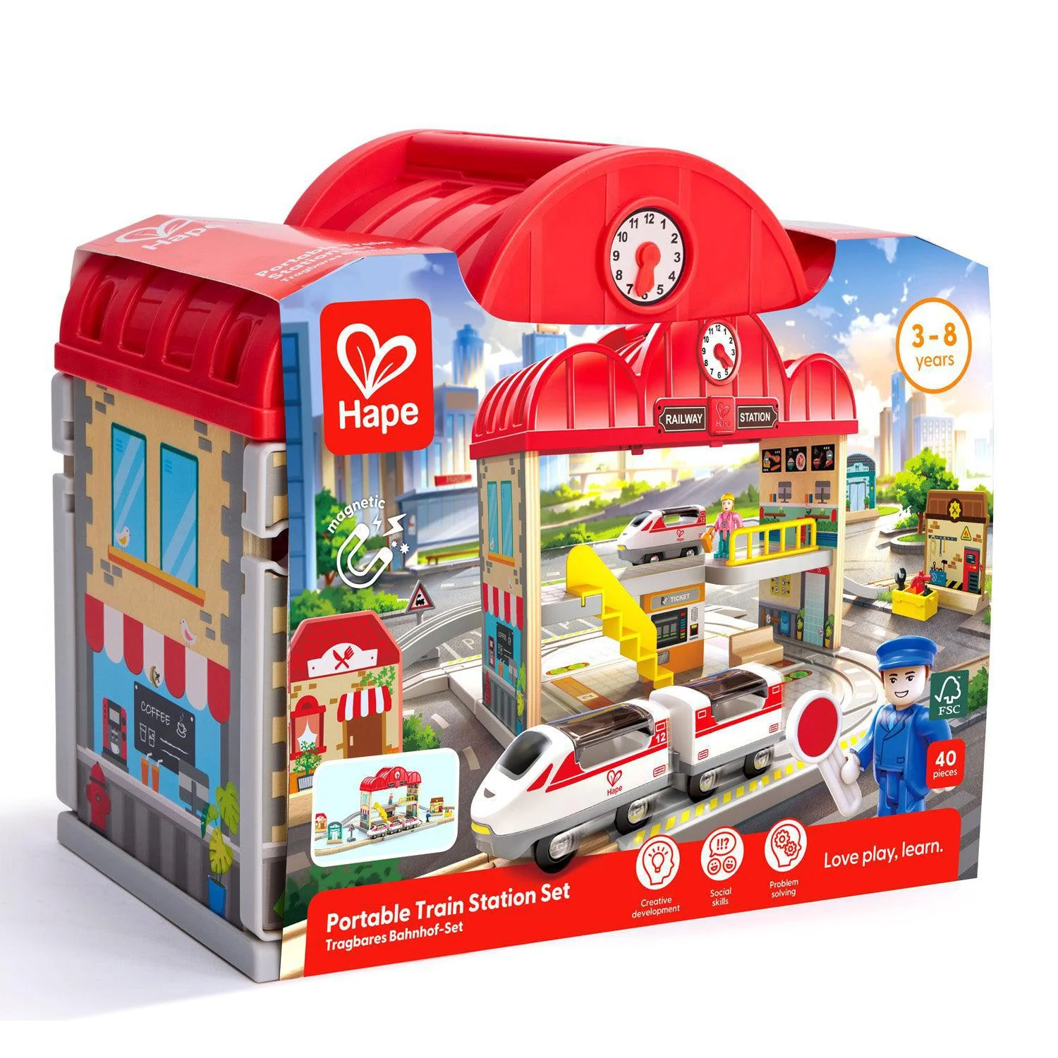 Hape Portable Train Station Set - Image 2