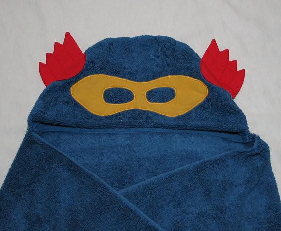Hooded Bath Towel - Superhero (Blue) - Image 3