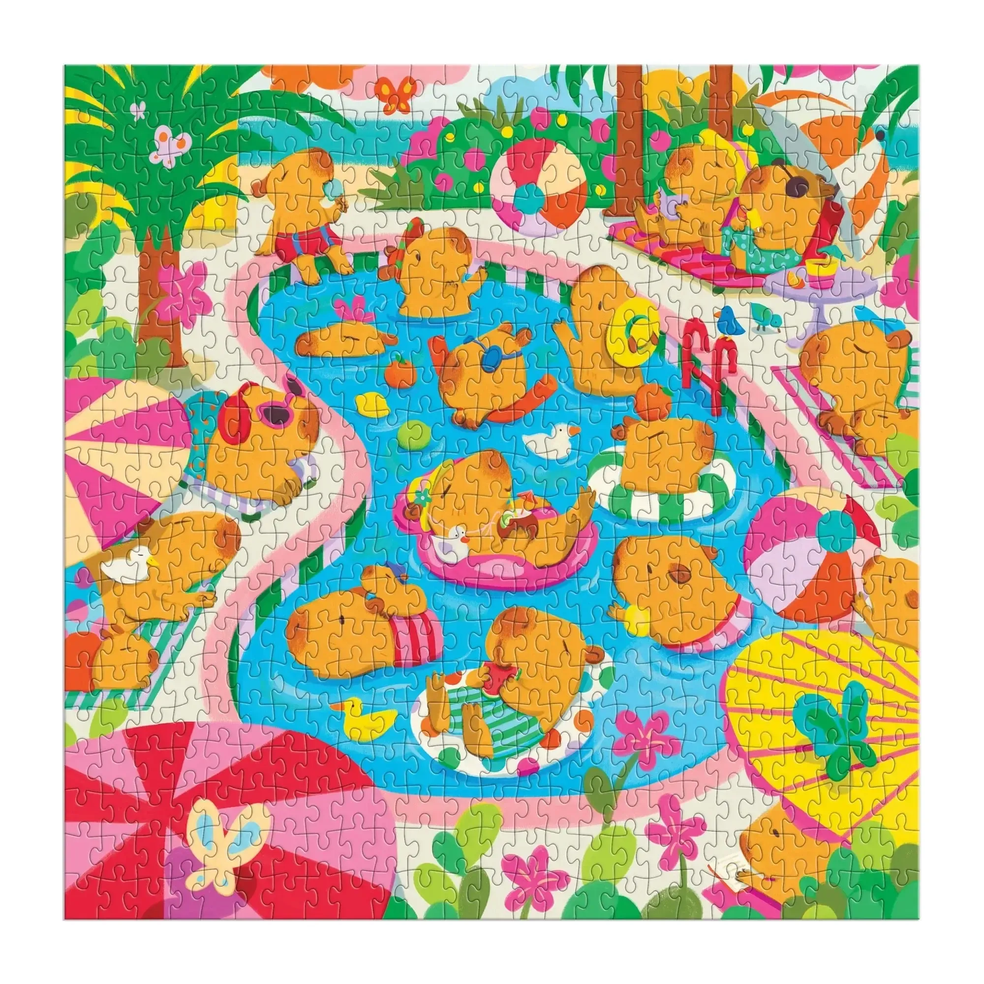Mudpuppy Capybara Pool Day 500-Piece Family Puzzle - Image 2