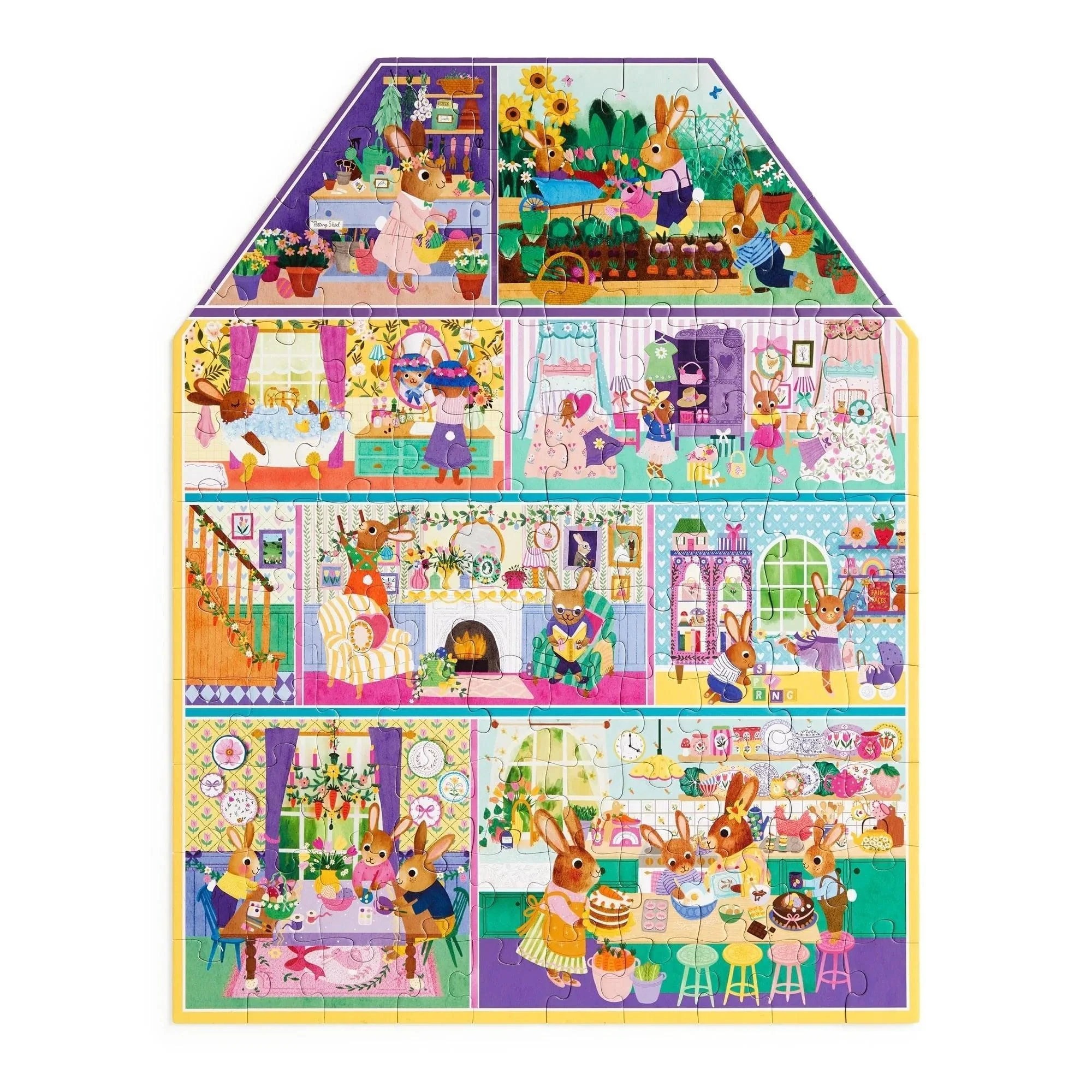 Mudpuppy Cottontail Cottage 100-Piece House-shaped Puzzle - Image 2
