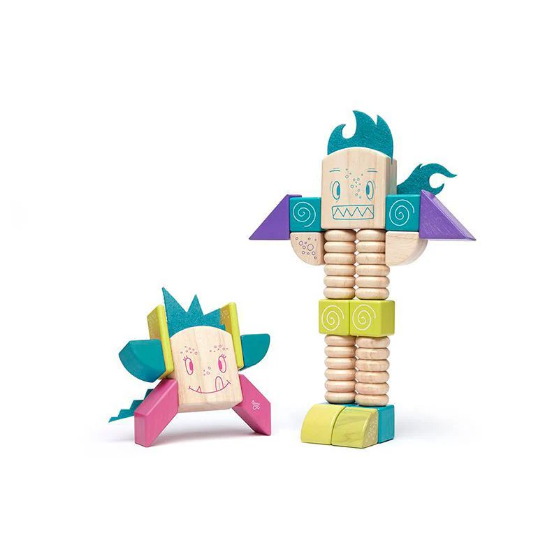 Tegu Beans & Tumtum Magnetic Wooden Block Sticky Monsters (30 Pieces) - Image 4